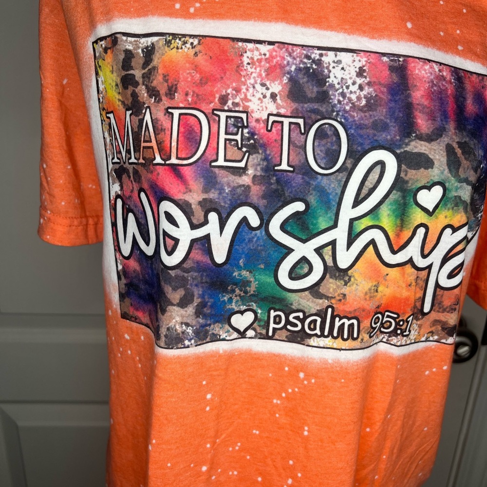 Orange 'Made to Worship' Graphic Tee
